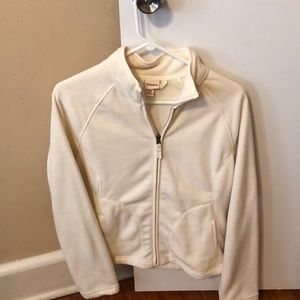 White fleece jacket